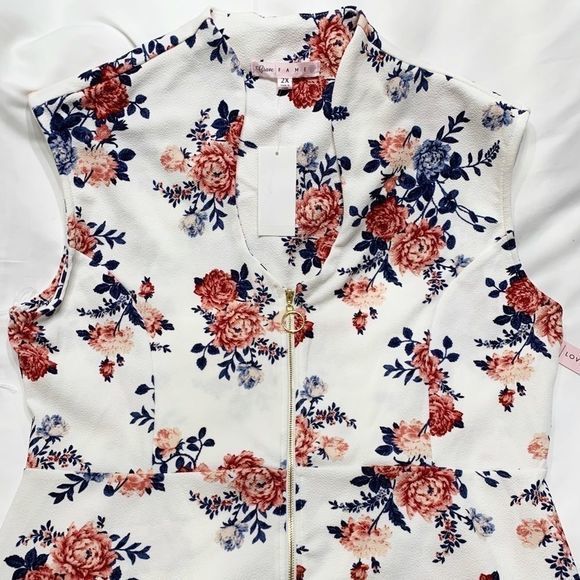 Crave Fame Zip Front‎ Floral Midi Dress Size 2X - Picture 3 of 4